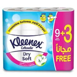 Kleenex Cottonelle Dry Soft Toilet Tissue Rolls 9+3 Free
