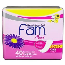 Fam Natural Cotton Feel Super Sanitary Pads Without Wings
