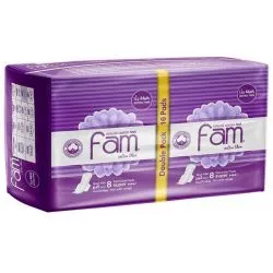Fam Natural Cotton Feel Extra Thin With Wings Feminine Pads