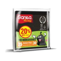 Sanita Napco 30 Gallons Medium Tie Garbage Bags