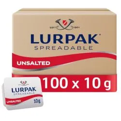 Lurpak Spreadable Butter Portions Unsalted 100x10g (multipack)