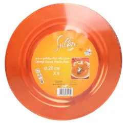 Sultan Orange Round Plastic Plate 26Cm