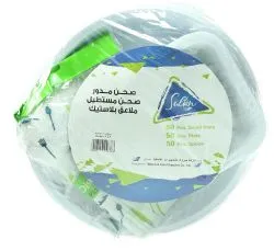 موزايك ملاعق كوكتيل صغيرة بلاستيكية باللون الفضي