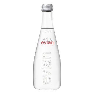 Evian Natural Drinking Water In Glass Bottle