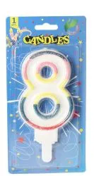 Total Care No.8 Birthday Candle 