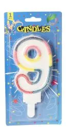 Total Care No.9 Birthday Candle 