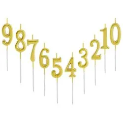 Tc-Party 0-9 Pick Candle Gold