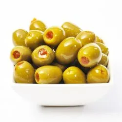 greek green Olives Stuffed with Red Pepper
