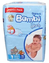 Sanita Bambi Jumbo Pack Diapers Size 3 Medium (5-9 Kg)