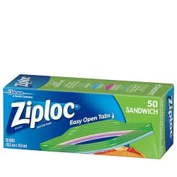 Ziploc Seal Top Sandwich Bags 50 Pieces