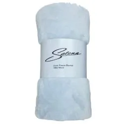 Selena Coral Fleece Blanket Light Blue