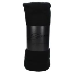 Selena Solid Polar Fleece Black Blanket