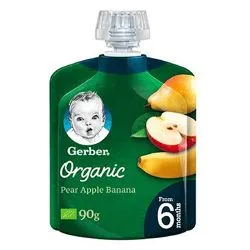 Gerber Organic Pear Apple & Banana Puree 90g