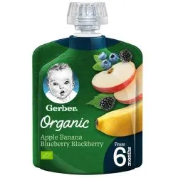 Gerber Organic Apple Banana Blueberry Puree