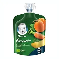 Gerber Organic Pumpkin Banana & Carrot Puree 90g