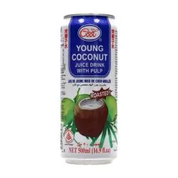 Ice Cool Young Coconut Juicy Drink With Pulp Roasted