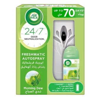 Air Wick Automatic Air Freshener Spray Kit with Gadget & Refill Morning Dew Scent