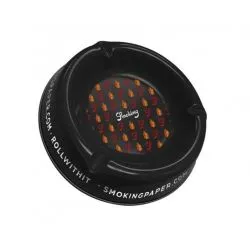 Smoking Black Flames Tin Ashtray