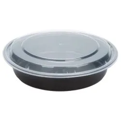 Sultan Microwave Container Round Black with Lid