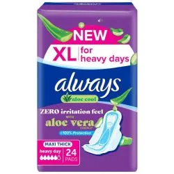 Always Aloe Cool Pads For Heavy Days Xl Maxi Thick Pads