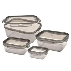 Transparent Smoked Lock & Fit Box Set of 4