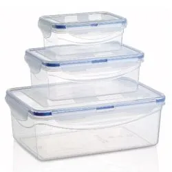 Click with Lock Rectangular Storage Set of 3