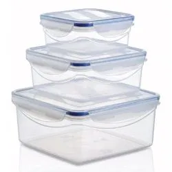 Click With Lock Square Storage Set of 3
