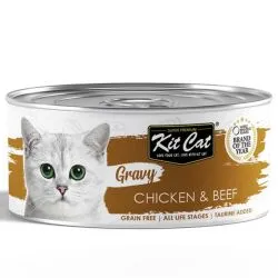 Kit Cat Gravy Chicken and Beef Canned Cat Food