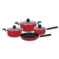 Bakelite Aluminum Cookware Set Red