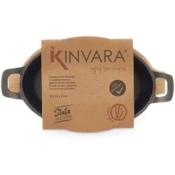 Kinvara Small Oval Cast Iron Pan with Bamboo Tray