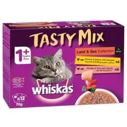 Whiskas Tasty Mix Land & Sea Collection In Gravy Pack Of 12 (multipack)