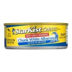 StarKist Selects No Salt Added Chunk White Albacore Tuna in Water