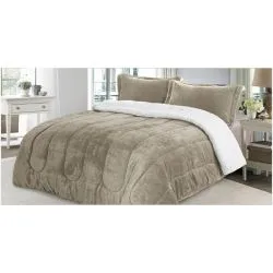 Selena Sherpa Comforter Set Brown