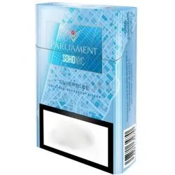 Parliament Soho Silver Blue Cigarette Box