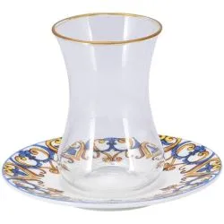 Bella Arabsque Glass Teacup With Saucer