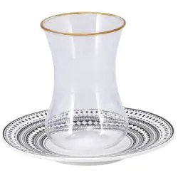 Bella Sadu Glass Tea Cup With Saucer