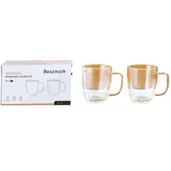 Bestmark Borosilicate Double Wall Glass Cup 480Ml Set