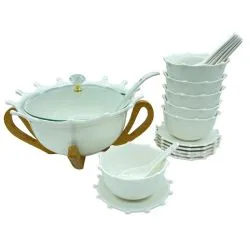 Porcelain Soup Set With Stand