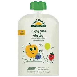 Natureland Organic Apple Blueberry & Strawberry Puree, 100g