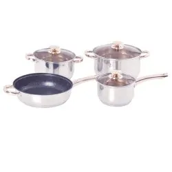 Stainless Steel Cookware Set With Glass Lid