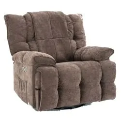 Rocking & Swivel Power Massage Recliner Brown