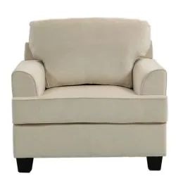 Single Seater Sofa Velvet Beige