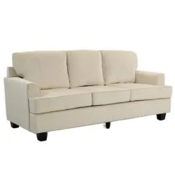 Three Seater Sofa Velvet Beige