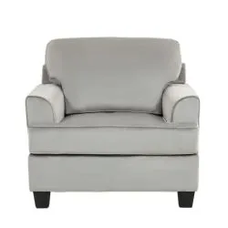 Single Seater Sofa Velvet Grey