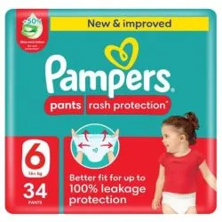 Pampers Pants Rash Protection Baby Diapers Size 6 (16+ kg)