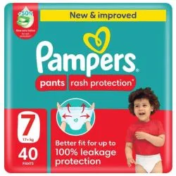 Pampers Rash Protection Baby Pants Diapers Size 7 (17+ kg)
