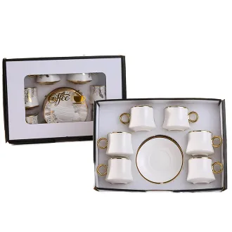 Ceramic Coffee Cup Set With Saucers