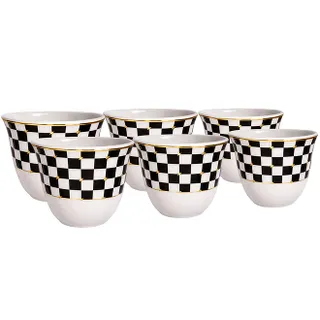 Black & White Ceramic Gahwa Cup Set