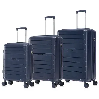 PP Travel Gear Trolley Case Set Of 3 - Navy Blue