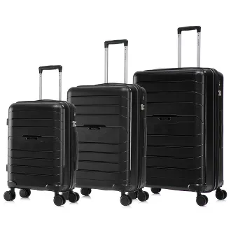PP Travel Gear Trolley Case Set Of 3 - Black